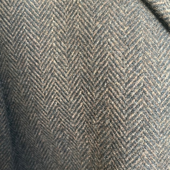 Dunhill Men’s Wool Coat Herringbone Brown Long 2X - Picture 9 of 16